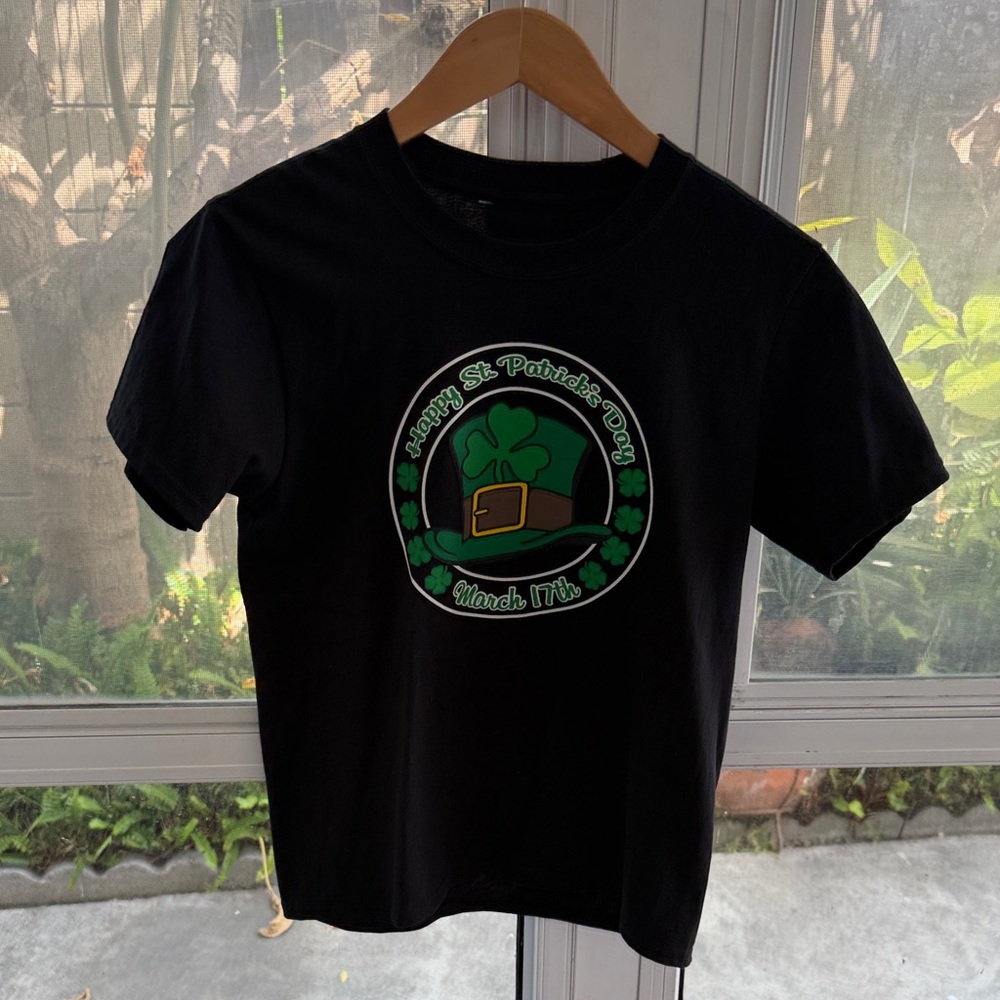 Kids St. Patrick's Day Black Graphic Tee - March 17th